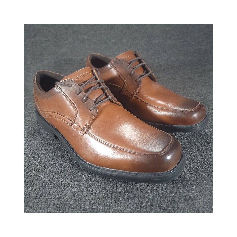 Rockport Leader 2 Men's 11.5  Dress Shoe Apron Toe Brown Leather Business Casual